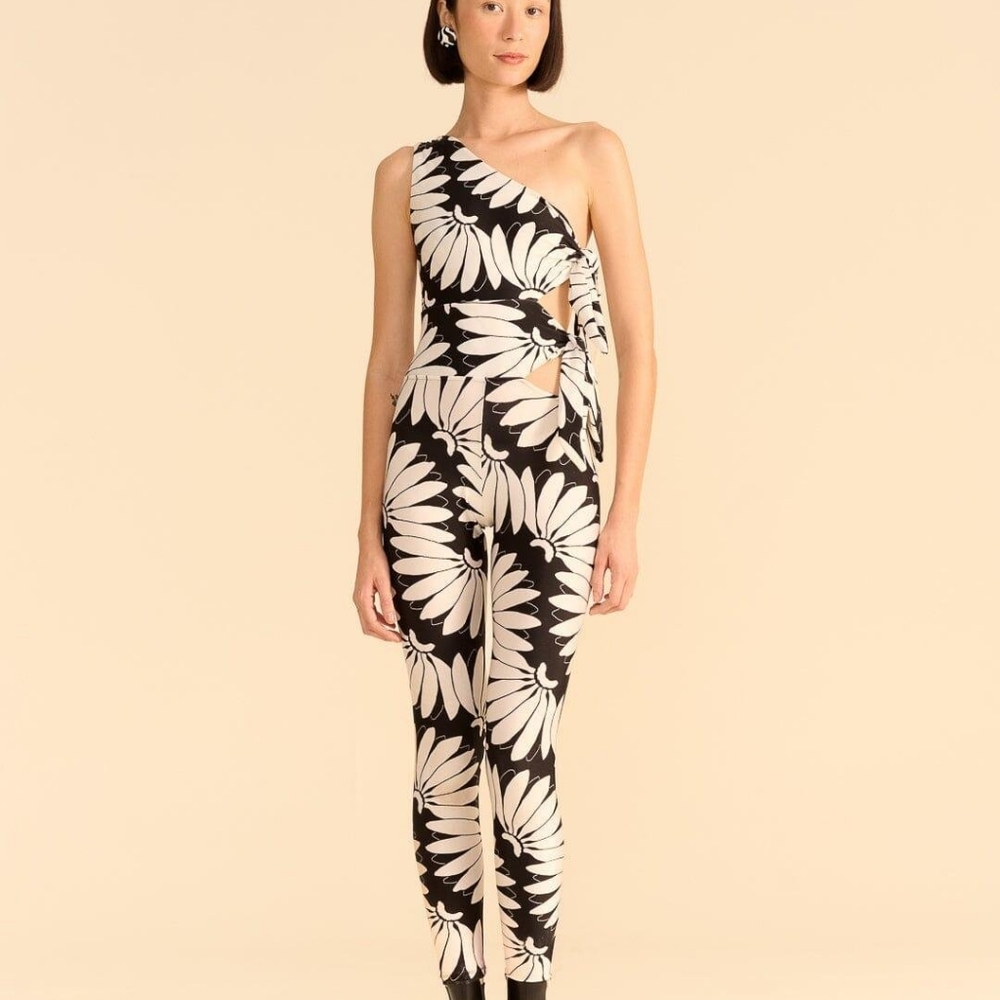 FARM Rio Black Copacabana Lycra Jumpsuit in Natural